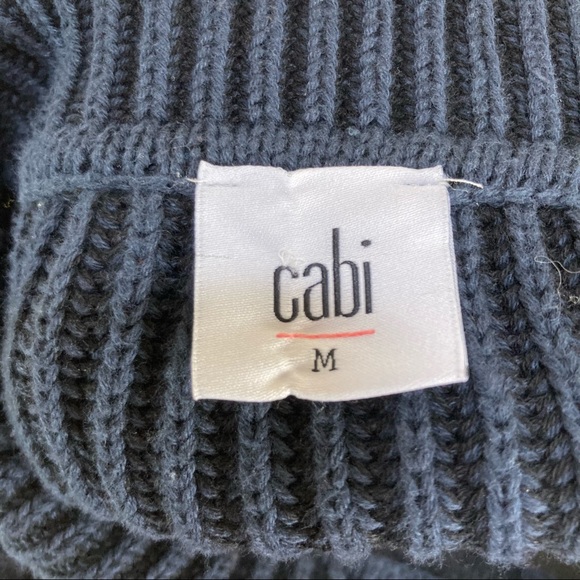 CAbi Pursuit Cardigan Sweater‎ Ribbed Blue Knit Women’s Sz Medium #3523 - Picture 4 of 7